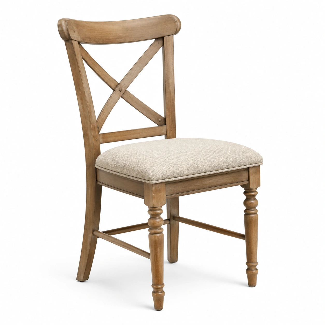 Chaise en bois avec assise rembourrée beige