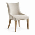 Chaise en tissu lin avec pieds en chêne
