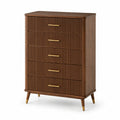 Commode en bois avec poignées dorées