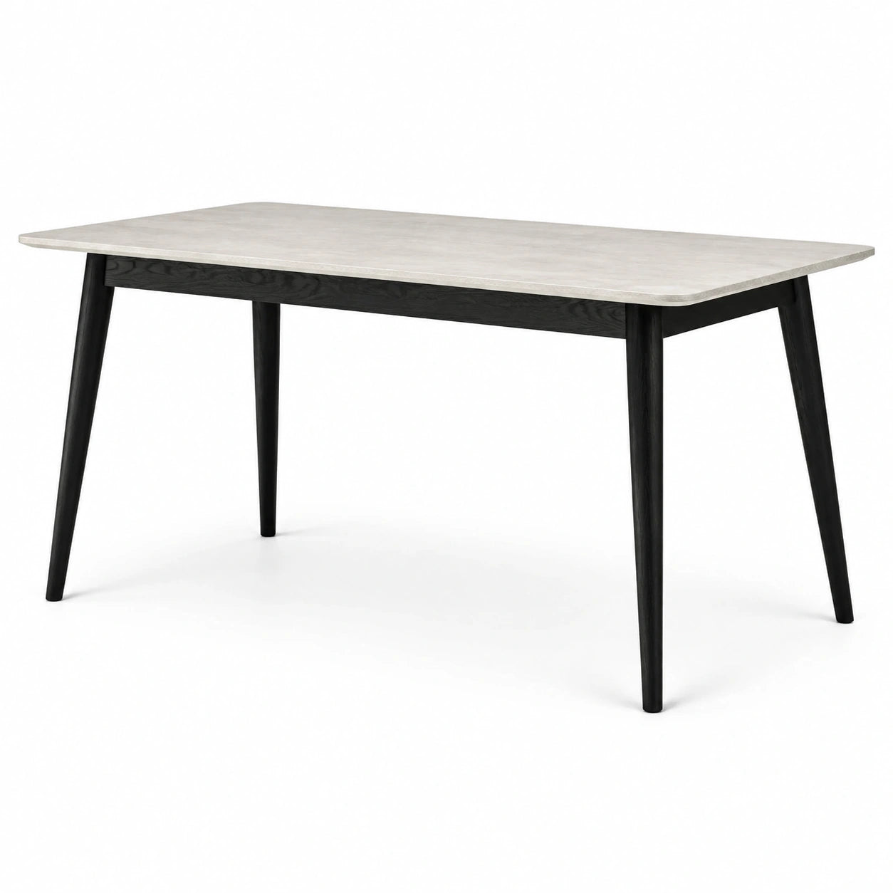 Table rectangulaire en bois noir et blanc cendré 150x75 cm