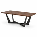 Table à manger en bois massif et métal 200x90x75 cm