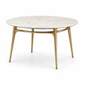 Table ronde en marbre et métal doré 120 cm