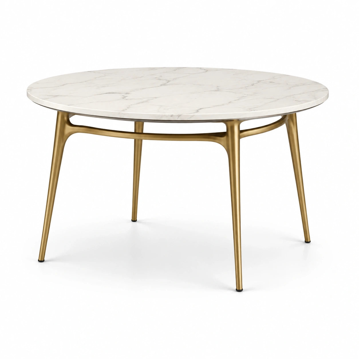 Table ronde en marbre et métal doré 120 cm